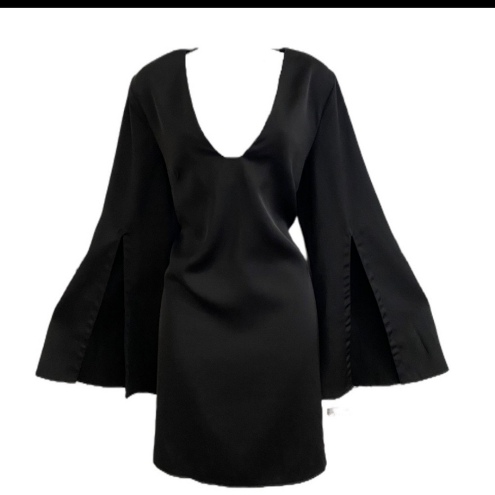 Misguided Black Satin Dress